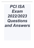 PCI ISA Exam 2022-2023 Questions and Answers