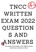 TNCC Written Exam 2022 Questions and Answers