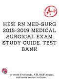 Hesi RN Med-Surg 2015-2019 Medical Surgical Exam Study Guide, Test Bank