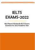 IELTS EXAMS-2022 Most Recent Worldwide IELTS Exams Questions for 2022 Academic Year