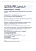 UNIT ONE, AC2.2 - Evaluate the effectiveness of media used in campaigns for change