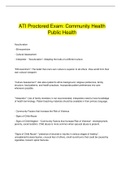 ATI Proctored Exam: Community Health  Public Health