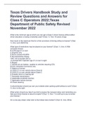 Texas Drivers Handbook Study and Review Questions and Answers for Class C Operators 2022;Texas Department of Public Safety Revised November 2022