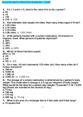 NLN-PAX MATH PRACTICE EXAM NO. 1 QUIZ WITH VERIFIED ANSWERS GRADED A+