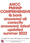 ANCC PMHNP COMPREHENSIVE Q bank answered all correctly answered; latest updated summer 2022.