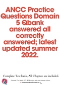 ANCC Practice Questions Domain 5 Qbank answered all correctly answered; latest updated summer 2022.