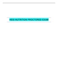 HESI NUTRITION PROCTORED EXAM