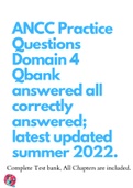 ANCC Practice Questions Domain 4 Qbank answered all correctly answered; latest updated summer 2022.