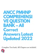 ANCC IQ Domains 1-5, ANCC PMHNP Exam Reported Questions, ANCC PMHNP COMPREHENSIVE Q, ANCC Review Questions ( ALL IN ONE BUNDLE )