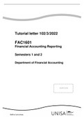 FAC1601 Financial Accounting Reporting   Semesters 1 and 2 