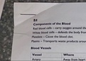 biology - Blood topic questions