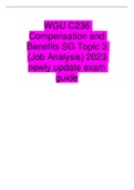 WGU C236 Compensation and Benefits SG Topic 3 (Job Analysis) 2023 newly update exam guide