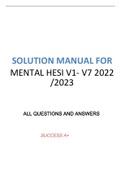 MENTAL HESI V1- V7 2022 /2023 ALL QUESTIONS AND ANSWERS