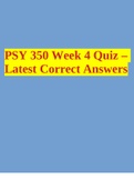 PSY 350 Week 4 Quiz – Latest Correct Answers