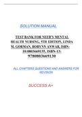 TEST BANK FOR NEEB’S MENTAL HEALTH NURSING, 5TH EDITION, LINDA M. GORMAN, ROBYNN ANWAR, ISBN10:0803669135, ISBN-13: 9780803669130 SOLUTION MANUAL  ALL CHAPTERS QUESTIONS AND ANSWERS FOR  REVISION