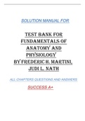 TEST BANK FOR FUNDAMENTALS OF ANATOMY AND PHYSIOLOGY BY FREDERIC H. MARTINI, JUDI L. NATH