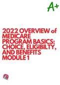 2022 OVERVIEW of MEDICARE PROGRAM BASICS: CHOICE, ELIGIBILTY, AND BENEFITS MODULE 1