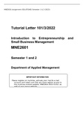 MNE2601 Tutorial Letter 101/3/2022 Semester 1 and 2 Department of Applied Management