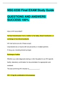 NSG 6330 Final EXAM Study Guide   QUESTIONS AND ANSWERS SUCCESS 100% 