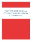 Test Bank for Clinical Calculations 9th Edition Kee Marshall