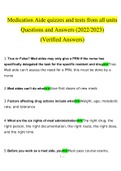 Med Aide quizzes and tests from all units.docx  Questions with 100% Correct Answers UPDATED 2022