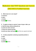 Medication Aide TEST.docx  Questions with 100% Correct Answers UPDATED 2022