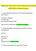 Med aide state test.docx  Questions with 100% Correct Answers UPDATED 2022