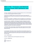 WGU C702 - Forensics and Network Intrusion-Exam 2023 Questions and Answers