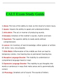 CALT Exam Study Guide 2022/2023 | Verified From Experts
