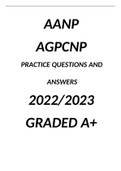 2022/2023  AANP AGPCNP PRACTICE QUESTIONS AND ANSWERS  GRADED A+
