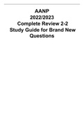 2022/2023 AANP Complete Review 2-2 Study Guide for Brand New Questions