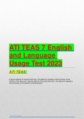 ATI TEAS 7 English and Language Usage Test 2023