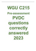 WGU C215 Pre-assessment PVDC questions correctly answered 2023