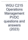 WGU C215 Operations Management PVDC questions and answers (2023).