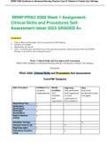 NRNP/PRAC 6568 Week 1 Assignment: Clinical Skills and Procedures Self-Assessment latest 2023 GRADED A+