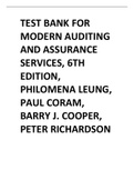 Test Bank for Modern Auditing and Assurance Services, 6th Edition, Philomena Leung, Paul Coram, Barry J. Cooper, Peter Richardson