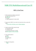 Final Exam - NUR2755 / NUR 2755 (Latest 2023 / 2024) : Multidimensional Care IV / MDC 4 - Rasmussen