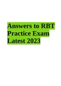 Answers to RBT Practice Exam Latest 2023