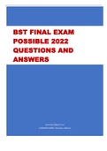 BST FINAL EXAM  POSSIBLE 2022  QUESTIONS AND  ANSWERS 