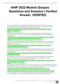 AHIP 2022 Module Quizzes Questions and Answers | Verified Answer. VERIFIED