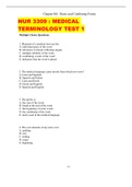 NUR 3309 : MEDICAL TERMINOLOGY TEST 1