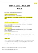 SOPHIA-INTRO TO ETHICS – PHIL 200 UNIT 3 Unit 3 Challenge 1 For a utilitarian, which consideration is most important? Answer: The consequences of an action Why is utilitarianism an objectivist or relativist theory? Answer: Utilitarianism is objectivist be