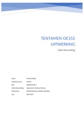 OE152 Sales Forecasting Tentamen uitwerking