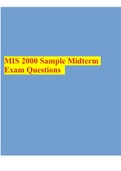 MIS 2000 Sample Midterm Exam Questions