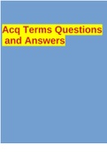 Acq Terms Questions and Answers