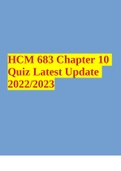 HCM 683 Chapter 10 Quiz Latest Update 2022/2023