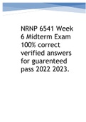 NRNP 6541 Week 6 Midterm Exam 100% correct verified answers for guarenteed pass 2022 2023. VERIFIED