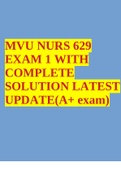 MVU NURS 629 EXAM 1 WITH COMPLETE SOLUTION LATEST UPDATE(A+ exam)  2 Exam (elaborations) Mvu NURS 629 Exam Study Guide 2022/2023 EXAM 1  3 Exam (elaborations) MSN NURS 629: Pediatric/Family Health Care 2022/2023  4 Exam (elaborations) MVU NURS 629 Exam St