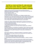 CHAPTER 16: FLUID, ELECTROLYTE, AND ACID-BASE IMBALANCES LEWIS: MEDICAL-SURGICAL NURSING, 10TH EDITION QUESTIONS WITH CORRECT ANSWERS