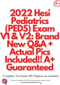 2022 Hesi Pediatrics (PEDS) Exam V1 & V2: Brand New Q&A + Actual Pics Included!! A+ Guaranteed!!